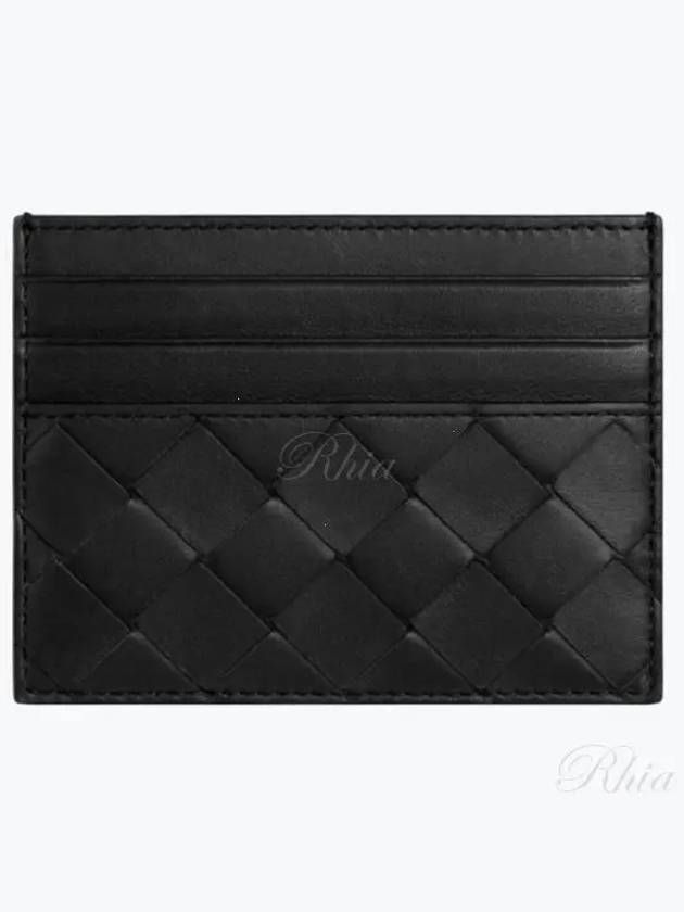 Intrecciato Leather Card Wallet Black - BOTTEGA VENETA - BALAAN 2