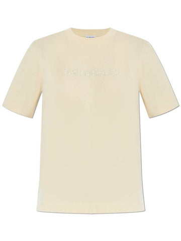 Burberry T-shirt With Logo, Women's, Beige - BURBERRY - BALAAN 1