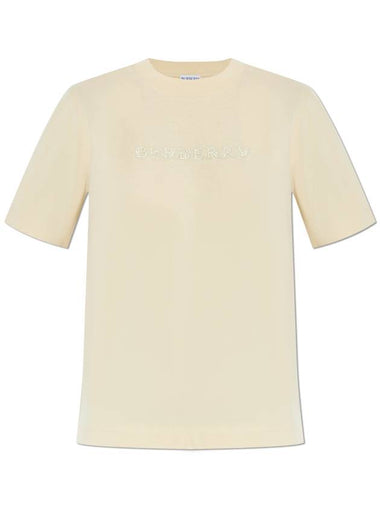 Burberry T-shirt With Logo, Women's, Beige - BURBERRY - BALAAN 1