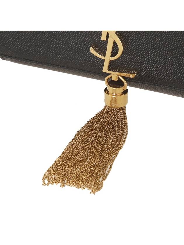 Kate Grain de Poudre Embossed Leather Chain Small Shoulder Bag Black - SAINT LAURENT - BALAAN 7