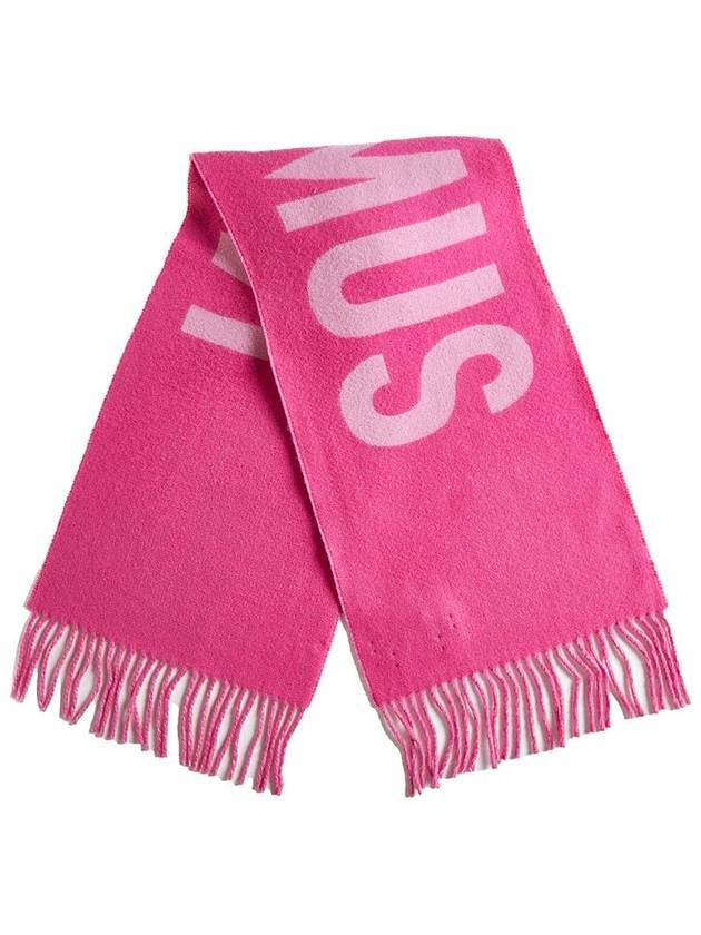 Lecharpe Fringe Logo Virgin Wool Muffler Pink - JACQUEMUS - BALAAN 4