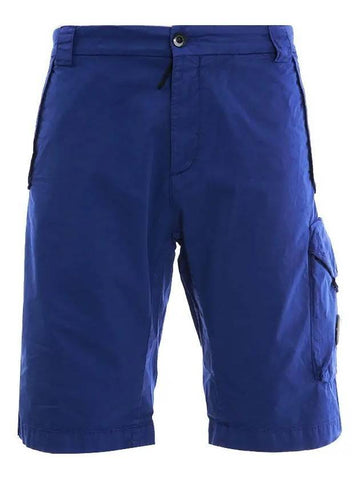 Lens Wappen Twill Stretch Cargo Shorts Blue - CP COMPANY - BALAAN 1