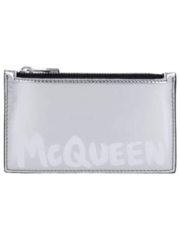 Zip Coin Card Holder Silver Wallet - ALEXANDER MCQUEEN - BALAAN 1