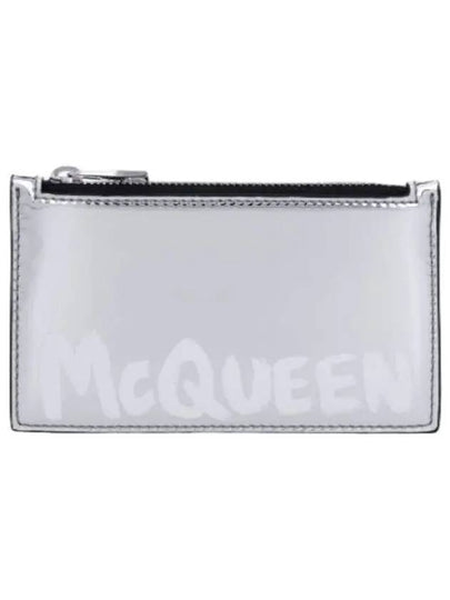 Logo Print Zip Card Wallet Silver - ALEXANDER MCQUEEN - BALAAN 2