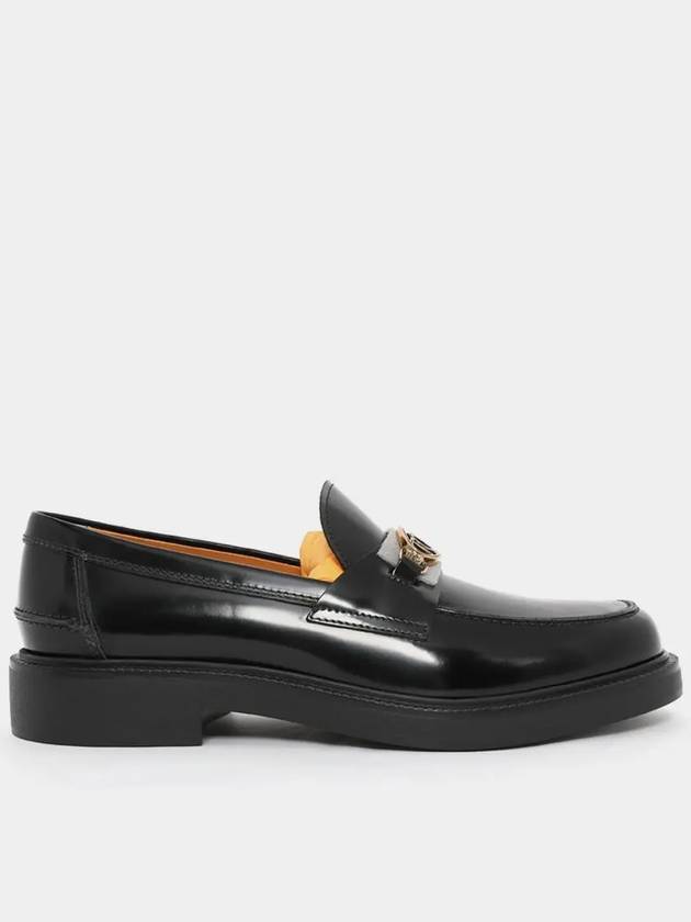 Metal Logo Leather Loafers Black - TOD'S - BALAAN 2