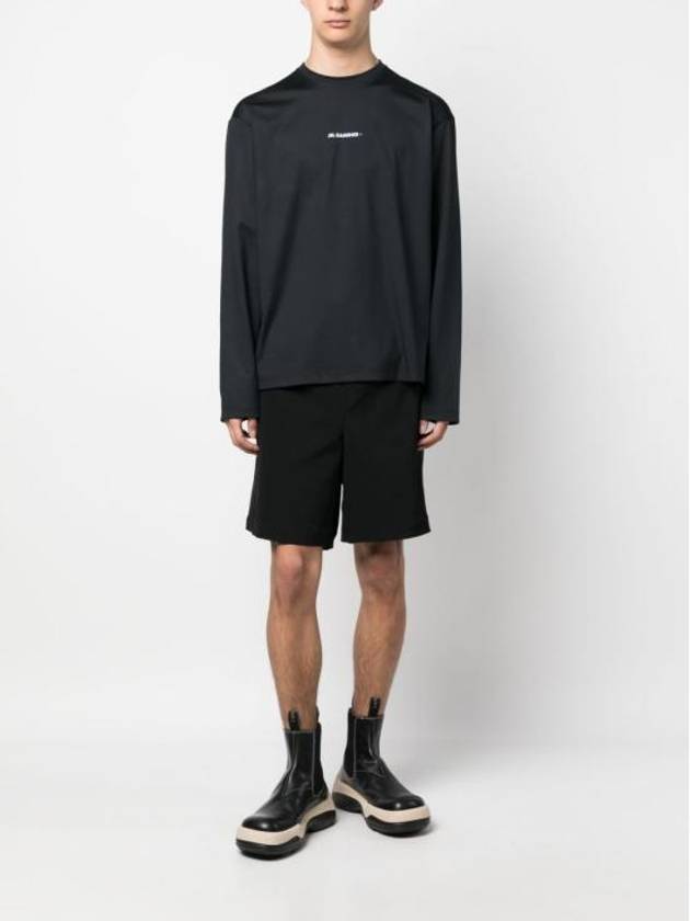 Logo Crew Neck Long Sleeve T-Shirt Black - JIL SANDER - BALAAN 8