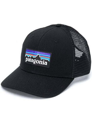 P 6 Logo Trucker Ball Cap Black - PATAGONIA - BALAAN 1