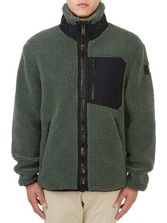 Men's Sagrek Shearling Fleece Zip-Up Jacket Green - MOOSE KNUCKLES - BALAAN 1