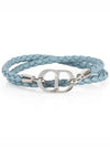 CD Icon Braided Leather Bracelet Blue - DIOR - BALAAN 2