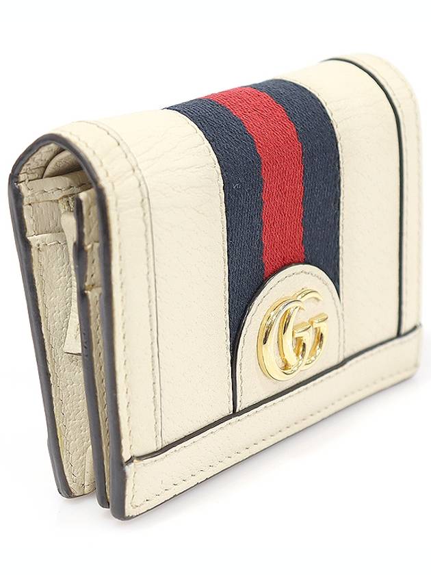 523155 White Leather WEB Ophidia Card Case Half Wallet - GUCCI - BALAAN 2