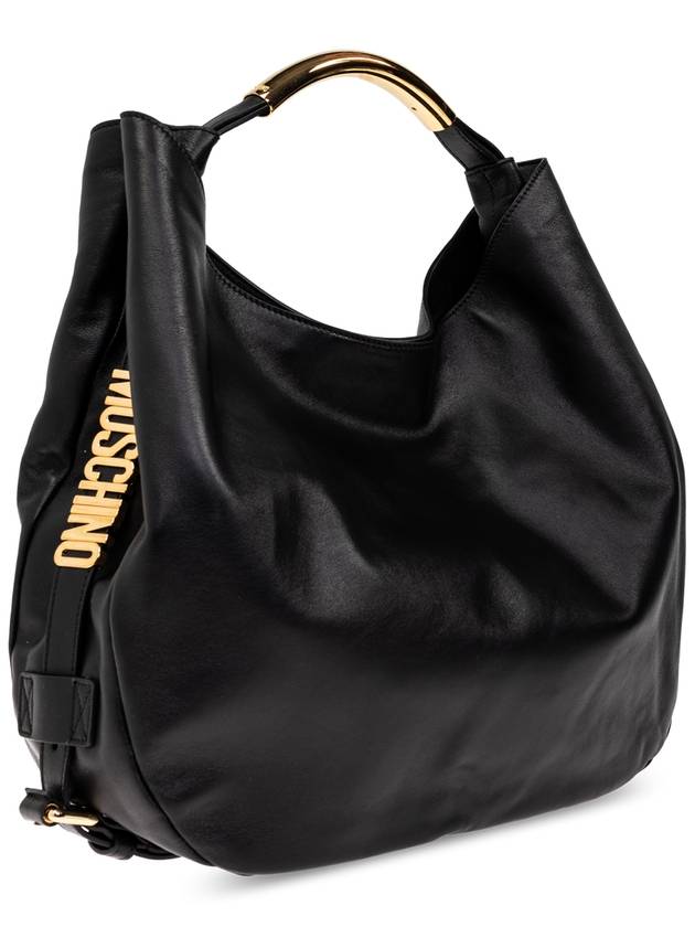 Moschino Leather Shopper Bag, Women's, Black - MOSCHINO - BALAAN 4