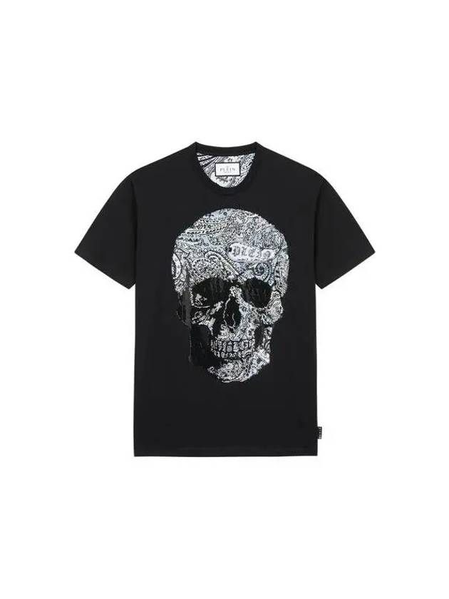 Men's Glass Paisley Skull TShirt Black 271920 - PHILIPP PLEIN - BALAAN 1