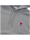 Heart Small Logo Hoodie Grey - AMI - BALAAN 6