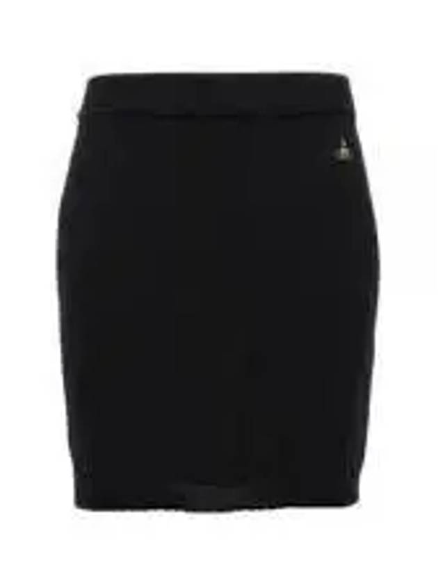 Bea Logo Knit Mini H-Line Skirt Black - VIVIENNE WESTWOOD - BALAAN 2