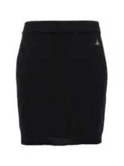 Bea Logo Knit Mini H-Line Skirt Black - VIVIENNE WESTWOOD - BALAAN 2