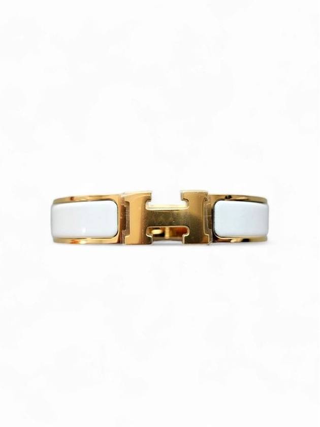 Clic H Bracelet Gold Blanc - HERMES - BALAAN 2