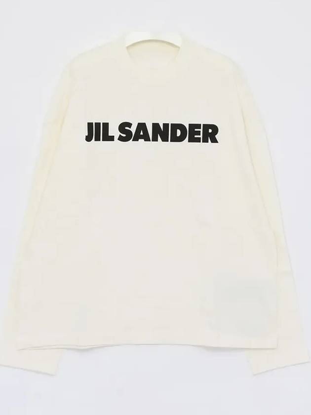 Logo Print Cotton Long Sleeve T-Shirt White - JIL SANDER - BALAAN 3