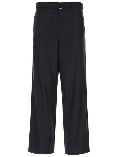 back pocket logo belt wide straight pants navy - PRADA - BALAAN 2