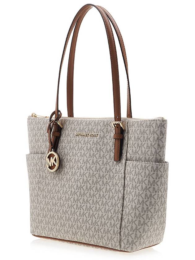 Jet Set Signature Logo Pendant Tote Bag Vanilla - MICHAEL KORS - BALAAN 3