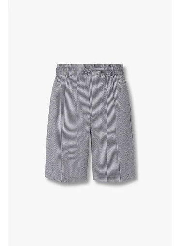 Men s Striped Seersucker Shorts Charcoal - EMPORIO ARMANI - BALAAN 1