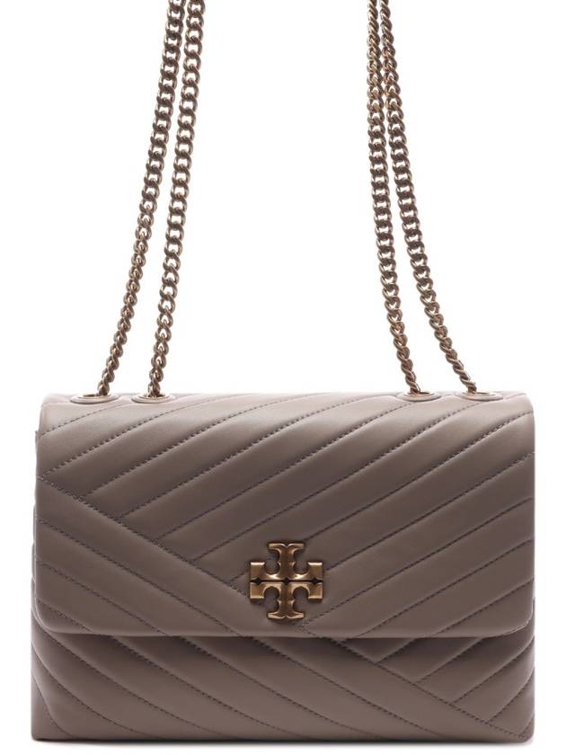 Kira Chevron Convertible Shoulder Bag Grey - TORY BURCH - BALAAN 2