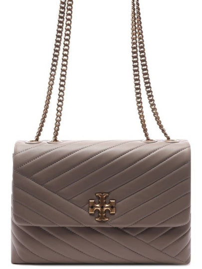 Kira Chevron Convertible Shoulder Bag Grey - TORY BURCH - BALAAN 2