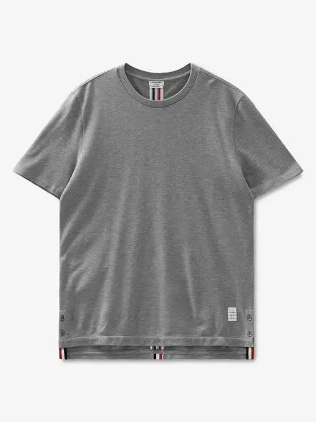 Men's Center Back Striped Short Sleeve T-Shirt Light Grey - THOM BROWNE - BALAAN 2