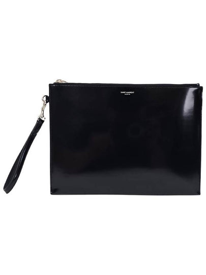 Patent Leather Clutch Bag Black - SAINT LAURENT - BALAAN 2