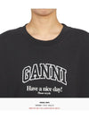 Isoli Oversized Cotton Sweatshirt Black - GANNI - BALAAN 6