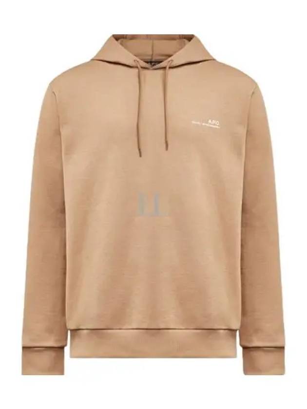 Logo Print Drawstring Hoodie Beige - A.P.C. - BALAAN 2