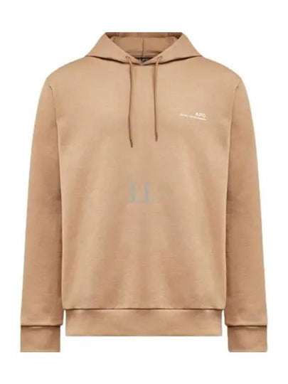 Logo Print Drawstring Hoodie Beige - A.P.C. - BALAAN 2