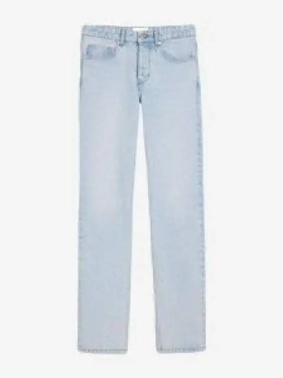 Classic Fit Cotton Denim Straight Jeans Light Blue - AMI - BALAAN 2