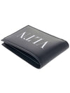 VLTN Logo Leather Half Wallet Black - VALENTINO - BALAAN 5