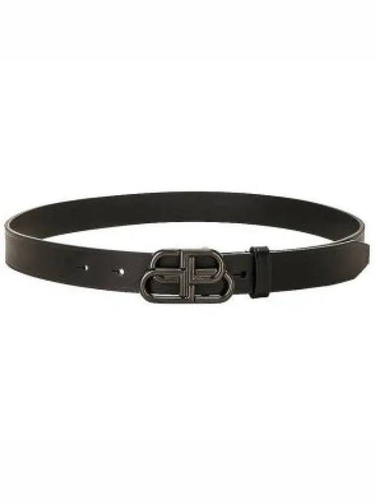 BB Logo Thin Calfskin Belt Black - BALENCIAGA - BALAAN 2