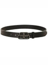 BB Logo Thin Calfskin Belt Black - BALENCIAGA - BALAAN 2