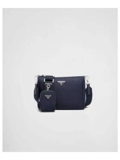 Triangle Logo Re-Nylon Saffiano Leather Shoulder Bag Midnight Blue - PRADA - BALAAN 2