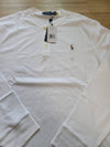 Custom slim fit white henley neck long sleeve tshirt - POLO RALPH LAUREN - BALAAN 7