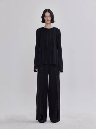 Hand Wrinkle Detail Knit Top Black - LIE - BALAAN 1