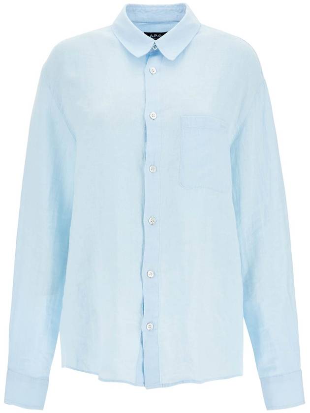 Cassel Linen Long Sleeve Shirt Light Blue - A.P.C. - BALAAN 2