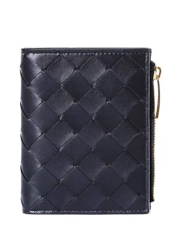 Tiny Tri-Fold Zipper Half Wallet Black - BOTTEGA VENETA - BALAAN 3