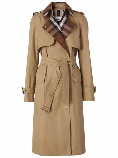 Check Panel Gabardine Trench Coat Beige - BURBERRY - BALAAN 2