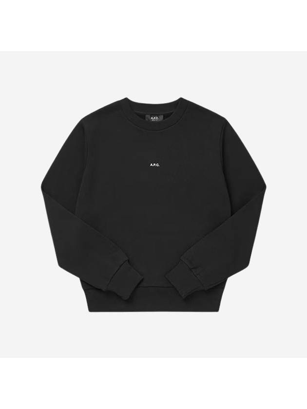 Boxy Micro Logo Sweatshirt Black - A.P.C. - BALAAN 2