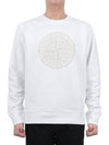 Men's Industrial One Print Sweatshirt White - STONE ISLAND - BALAAN 2