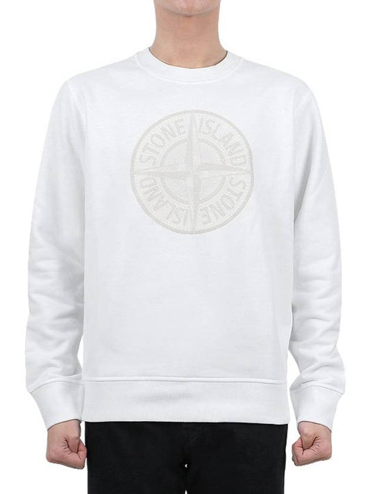 Men's Industrial One Print Sweatshirt White - STONE ISLAND - BALAAN 2