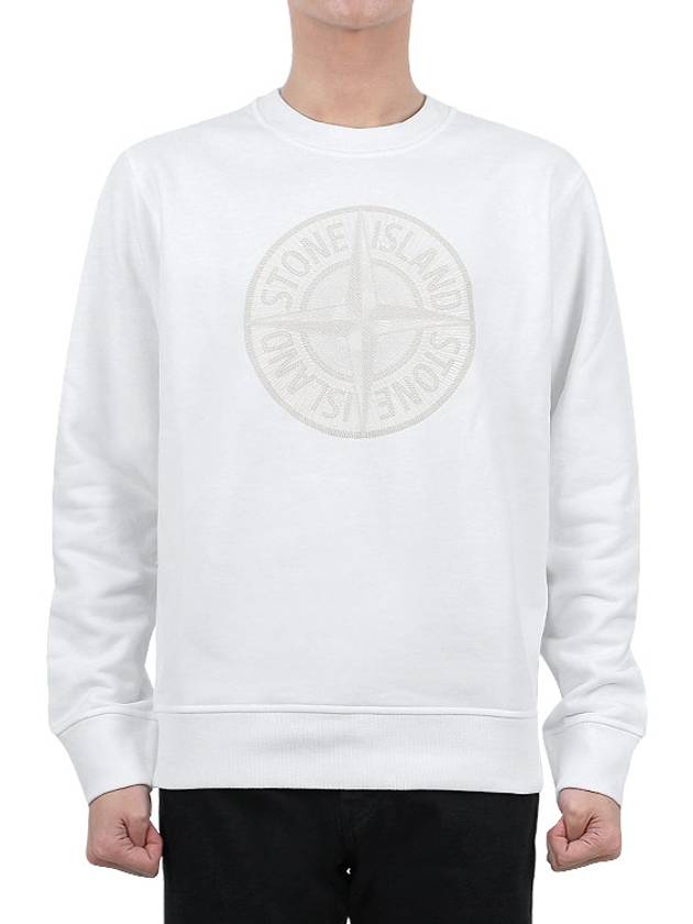 Men's Industrial One Print Sweatshirt White - STONE ISLAND - BALAAN 3