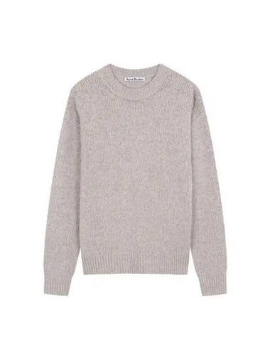 Knit crew neck sweater light gray - ACNE STUDIOS - BALAAN 1