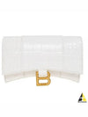 Hourglass Chain Crocodile Embossed Calfskin Medium Wallet White - BALENCIAGA - BALAAN 2