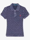 Embroidered Logo Slim Fit Knit Polo Shirt Purple - POLO RALPH LAUREN - BALAAN 3