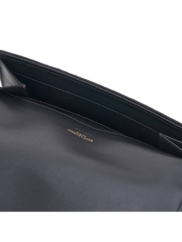 Matelasse Envelope Flap Satin Clutch Bag Black - SAINT LAURENT - BALAAN 8