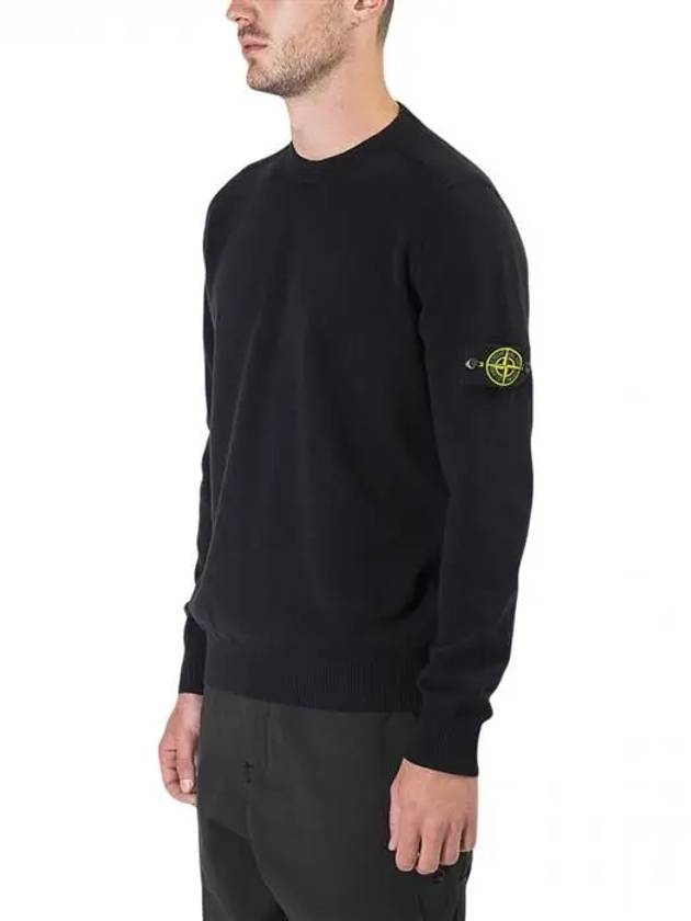 Wappen Patch Crew Neck Wool Knit Top Navy - STONE ISLAND - BALAAN 3